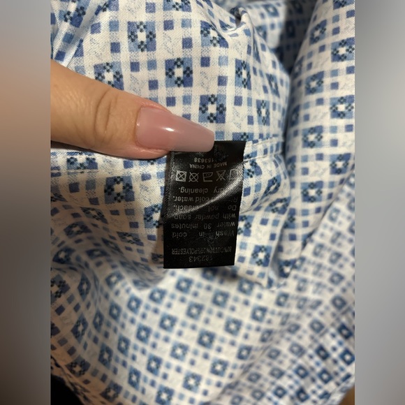 BC Collection designed in Miami- white and blue squared designed 2 tone- size L - Picture 7 of 7